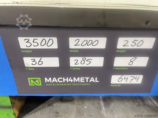 Klemplaat 3500 x 2000 x 350 mm Asquith