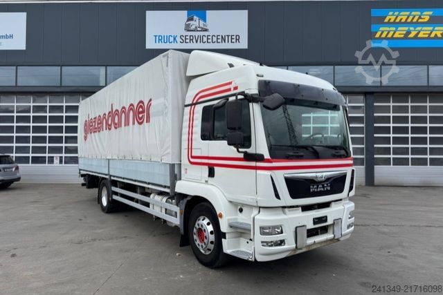 Camion cu platformă și prelată MAN TGM 15.340 4x2