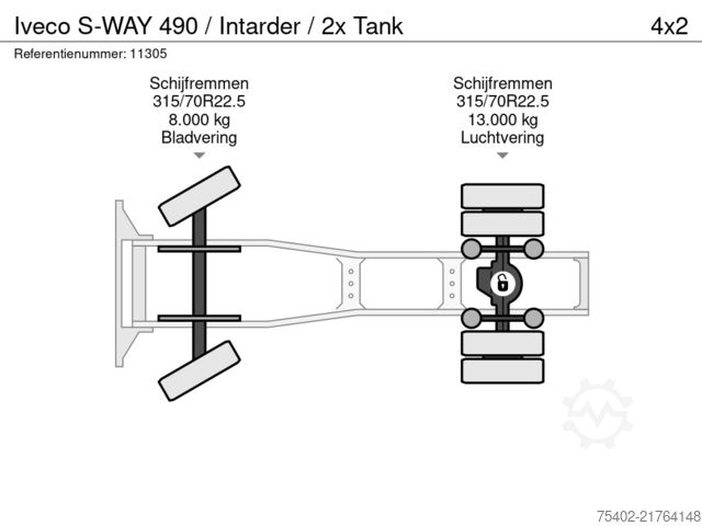 MTS standard Iveco S-WAY 490 / Intarder / 2x Tank