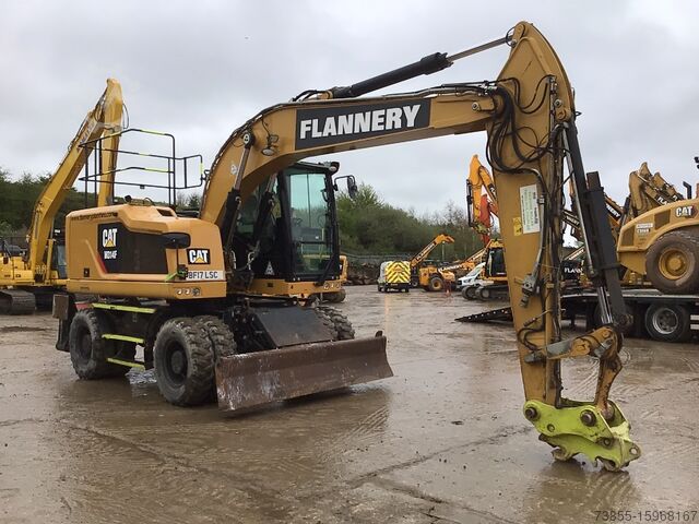 Wheeled Excavator Caterpillar M314F with blade, stabilizers and GP bucket