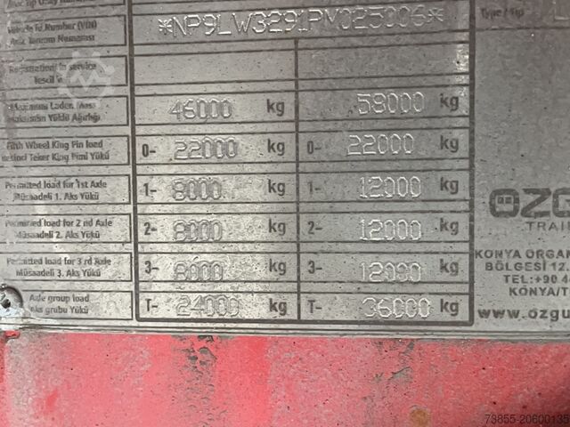 Dieplader oplegger ÖZGÜL LW3 3-Axle