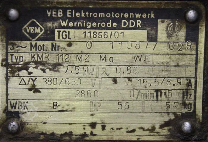 Ηλεκτρικός κινητήρας 7,5 kW 2860 Rpm VEM KMR112.M2
