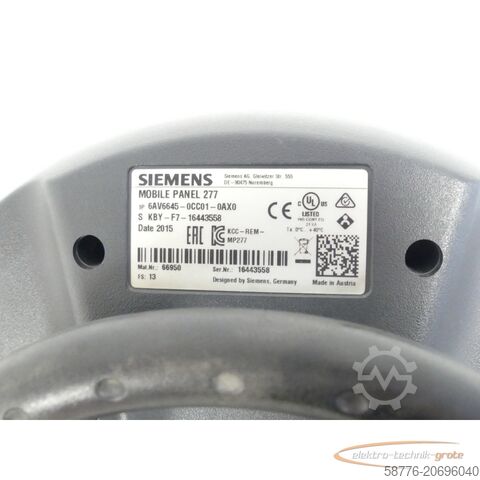 Siemens onderdeel Siemens 6AV6645-0CC01-0AX0 MOBILE PANEL 277 SN:16443558 + 6XV1440-4BH50