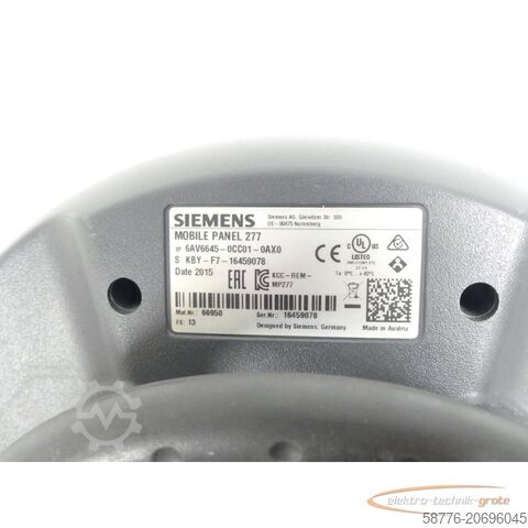 Component Siemens 6AV6645-0CC01-0AX0 MOBILE PANEL 277 SN:16459078 + 6XV1440-4BH50