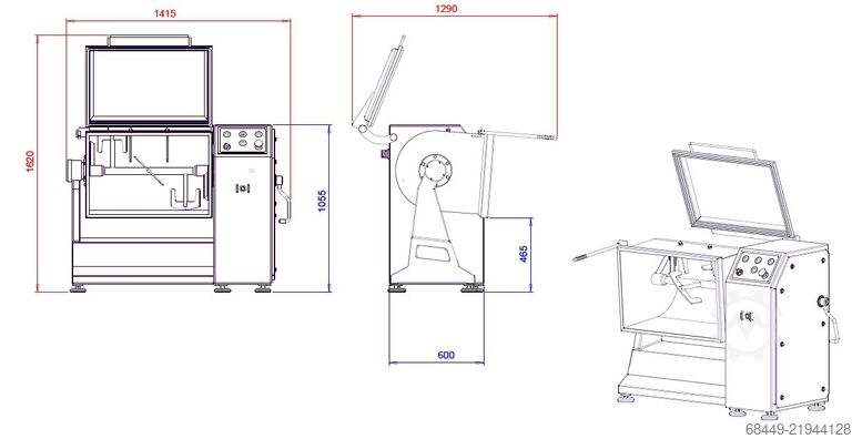 Misturador de pás 200 L, tipo Barmix 200 D Barsso Peddelmenger 200 L., Type Barmix 200 D