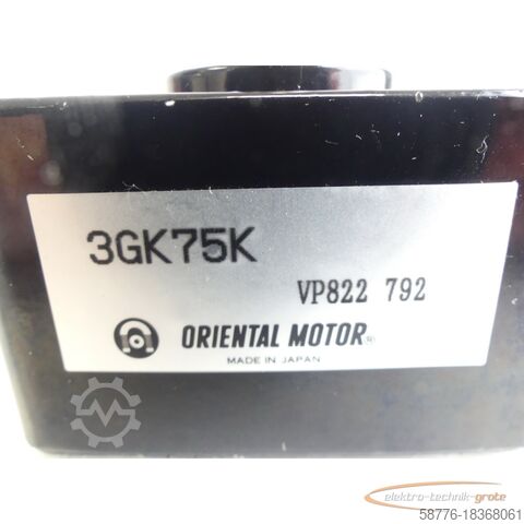 Oriental Motor Motor Oriental Motor 3GK75K Reduzier-Getriebe-Kopf VP822 792 - ! -
