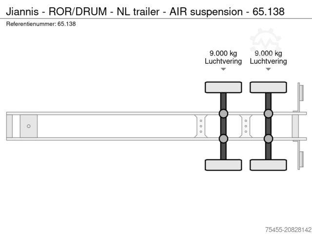 Konténerszállítás Jiannis - ROR/DRUM - NL trailer - AIR suspension - 65.138