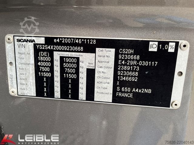 Tractor estándar SCANIA S 650 *Hydro*Standklima*Leder*VollLuft*