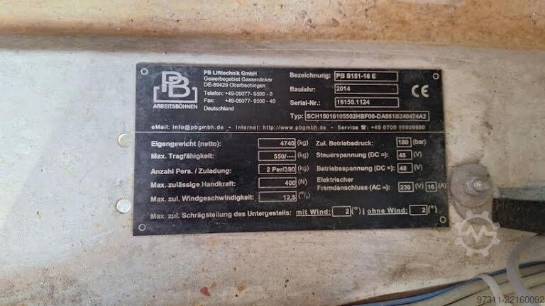 Scherenhebebühne PB S151-16 E