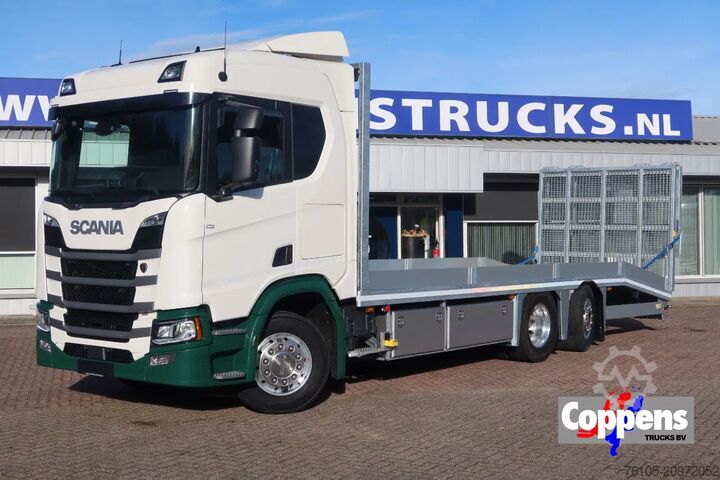 Furgon transport auto Scania R500 NGS Machine oprijwagen Stuur as.