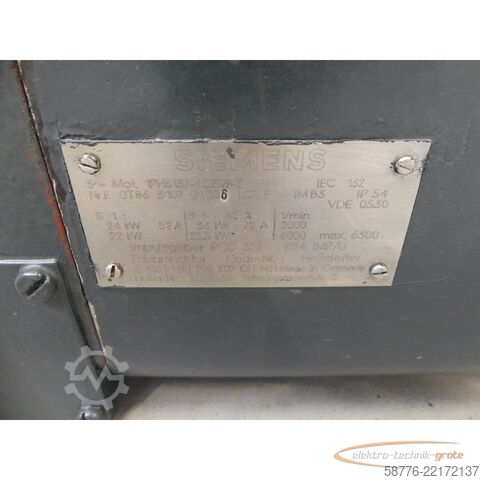 Unidad de control Siemens 1PH6137-4CZ09 - Z Spindelmotor SN: EOT86310701006 mit 2CW8366-8 Gebläse