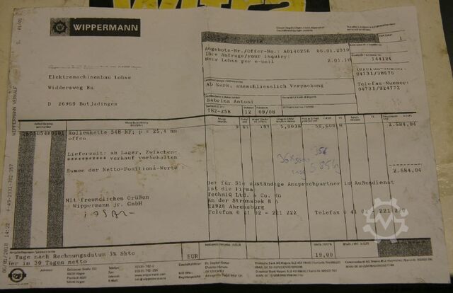 Zuurbestendige rolketting Witra 16B-1 SS X - (1" x 17,02 mm)