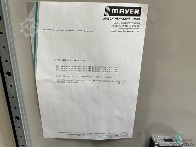 Opdeelzagen  Mayer PS 2 Z 2001 Mayer PS 2 Z