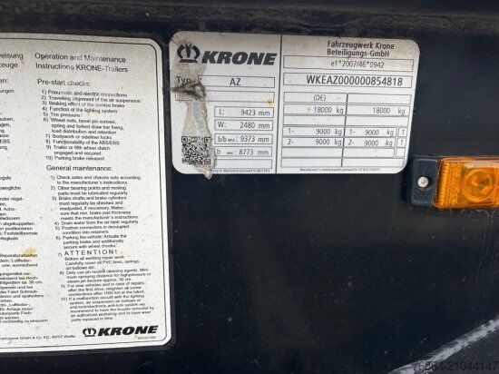 Reboque de chassis intercambiável KRONE AZ,  MAXI LAFETTE, BPW ACHSEN
