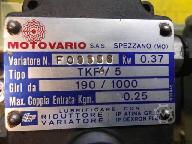 Instelbare tandwielmotor 0,37 kW 190-1000 rpm MOTOVARIO TKF/5