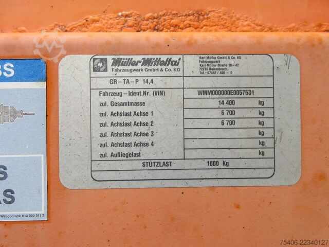Rimorchio aperto Mueller-Mitteltal Tandemanhänger