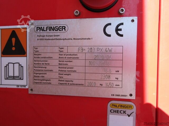 Altro palfinger F3-203 PX 4W 4 Wege, Allrad ,Stapler 626 h