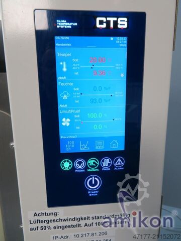 Cámara de pruebas climáticas con humedad CTS CS-70/350 350 Liter -70°C /+180°C