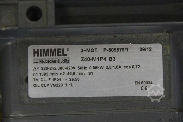 Motor reductor 0,55 kW 46,9 rpm Himmel Z40-M1P4 B3