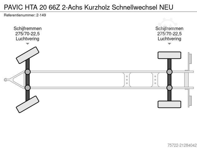 Μεταφορέας ξυλείας PAVIC HTA 20 66Z 2-Achs Kurzholz Schnellwechsel NEU