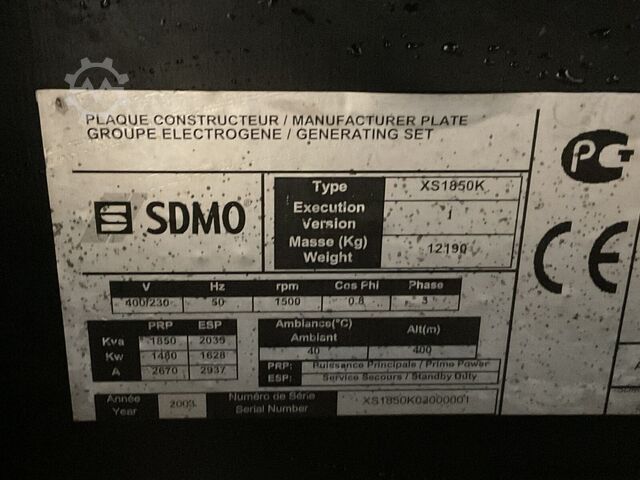 Motor MTU 16V4000, 2035KVA, Original SDMO