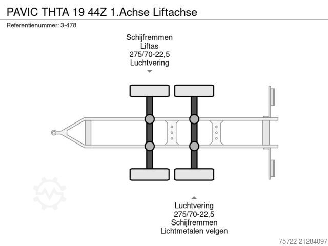 Transportador de madera PAVIC THTA 19 44Z 1.Achse Liftachse