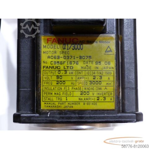 Silnik Fanuc Fanuc A06B-0371-B075 AC Servo Motor