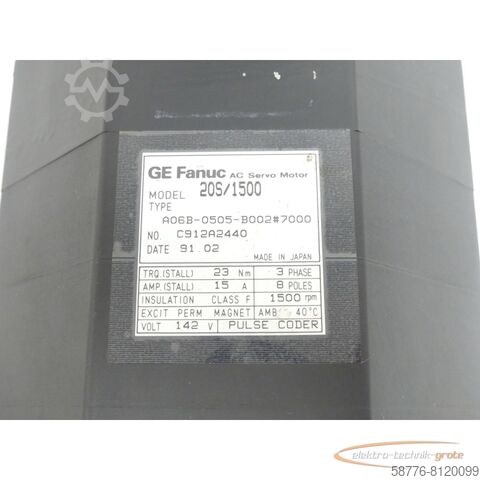 Silnik Fanuc Fanuc A06B-0505-B002 # 7000 AC Servo Motor SN:C912A2440 - ! -