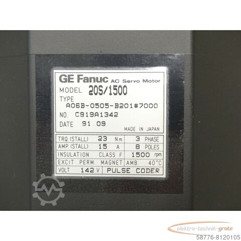 Silnik Fanuc Fanuc A06B-0505-B201 # 7000 AC Servo Motor SN:C919A1342