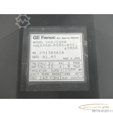 Silnik Fanuc Fanuc A06B-0505-B204 # 7000 AC Servo Motor SN:C917A5616 - ! -
