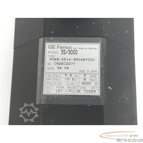 Silnik Fanuc Fanuc A06B-0514-B504 # 7000 AC Servo Motor SN:C926C2277 - ! -