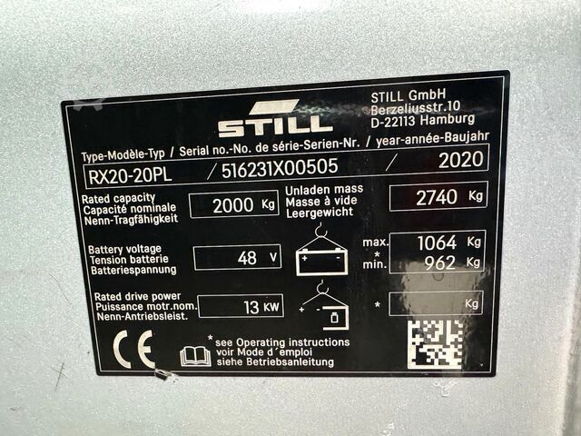 Electric forklift Still RX 20-20PL [ID: 269]