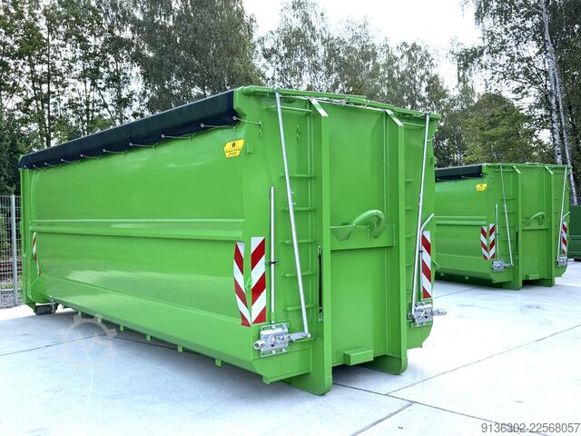 Kampós konténer Container Vertrieb Chemnitz Abrollcontainer Spantenfrei mit Klappnetz