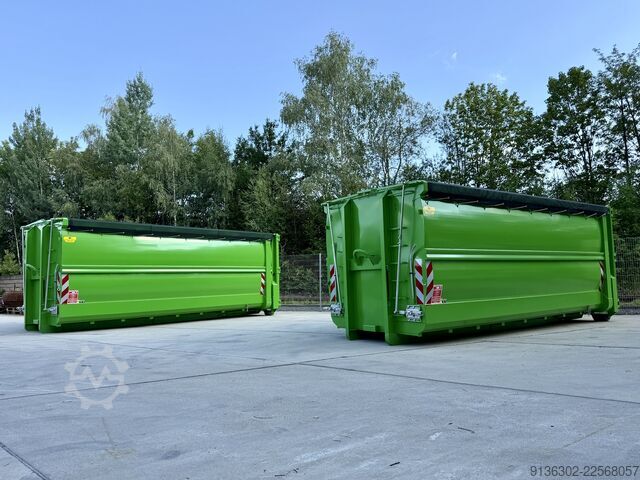 Kampós konténer Container Vertrieb Chemnitz Abrollcontainer Spantenfrei mit Klappnetz