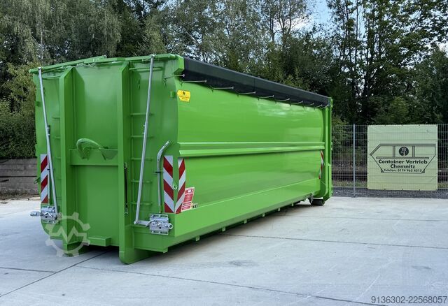 Kampós konténer Container Vertrieb Chemnitz Abrollcontainer Spantenfrei mit Klappnetz