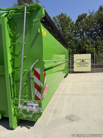 Kampós konténer Container Vertrieb Chemnitz Abrollcontainer Spantenfrei mit Klappnetz