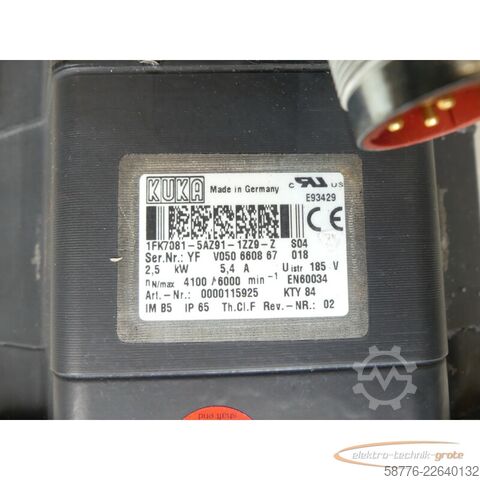 Vezérlőegység KUKA 1FK7081-5AZ91-1ZZ9-Z S04 Servomotor SN: YFV050660867018