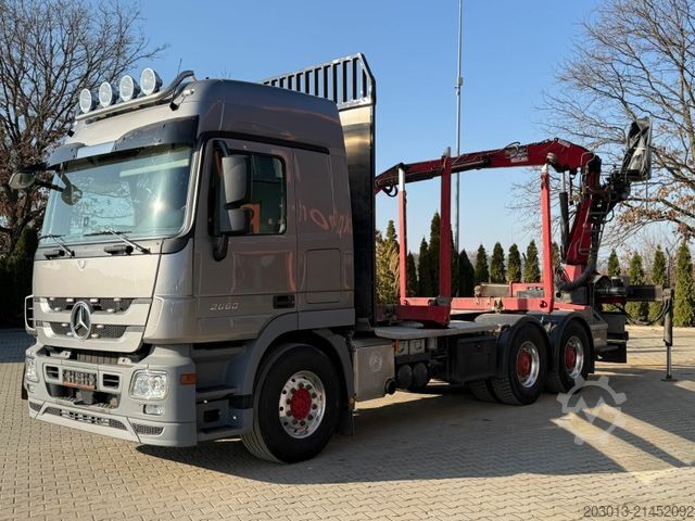 Logging truck MERCEDES-BENZ Actros 2660 6x4 Holztransport mit Kran Penz 10Z8