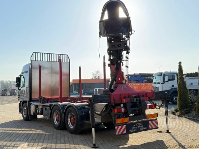 Logging truck MERCEDES-BENZ Actros 2660 6x4 Holztransport mit Kran Penz 10Z8