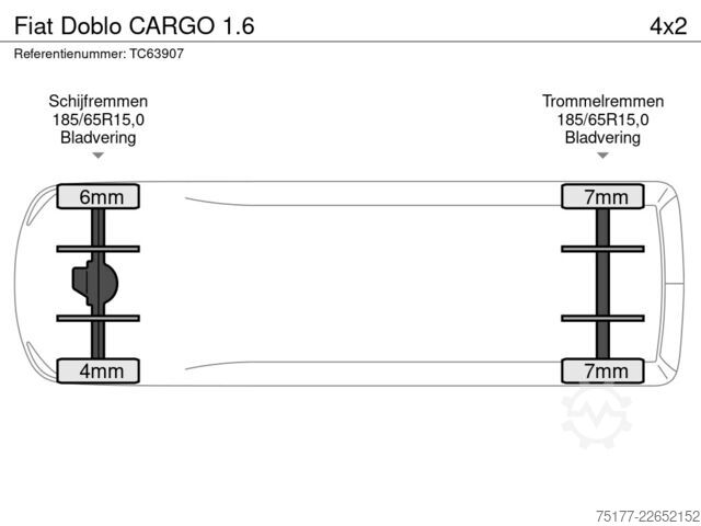 Stationwagen met hoog dak Fiat Doblo CARGO 1.6