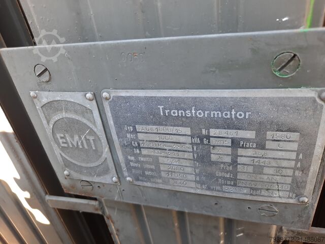 100 kVA transzformátor EMIT typ: TA0o1000/15