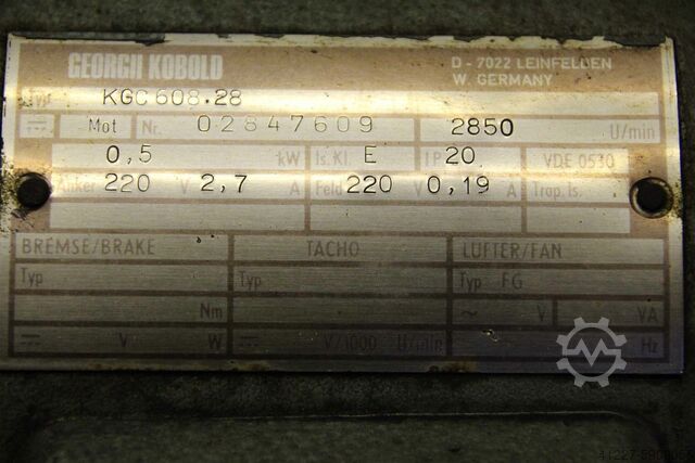 Gearmotor 0,5 kW 21 o / min DEMAG CM63/GS