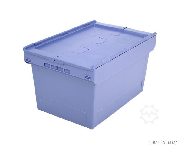 Kunststoffkisten, Mehrwegbehälter Farbe Blau mit Deckel verzahnt