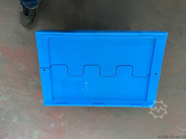 Plastikowe skrzynki, pojemniki wielokrotnego użytku  Farbe Blau mit Deckel verzahnt