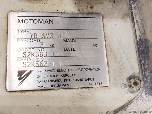 Endüstriyel robot kontrol ünitesi olmadan satılmaktadır. Yaskawa Motoman YR-SV3-J30