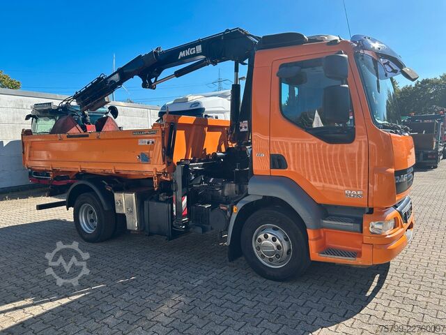 Camion-benne tricar DAF 16.250LF Meiller 3-Skipper +MKG HLK106-HP Kran