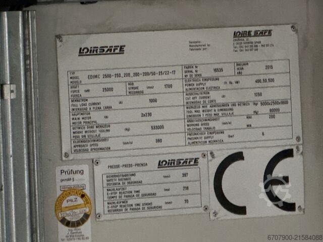 Pressa idraulica Loire Gestamp 2500-600-200/50