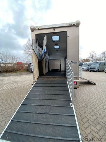 Cattle truck MAN 12 220 5 Pferde Wohnung