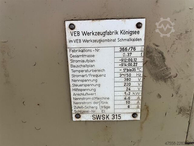 Savklingeslibemaskine WMW - KÖNIGSEE SWSK 315