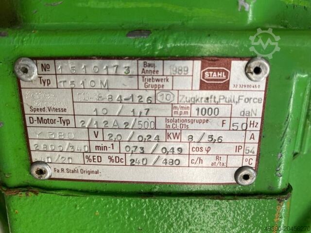 Electric chain hoist, electric hoist, crane STAHL T510M